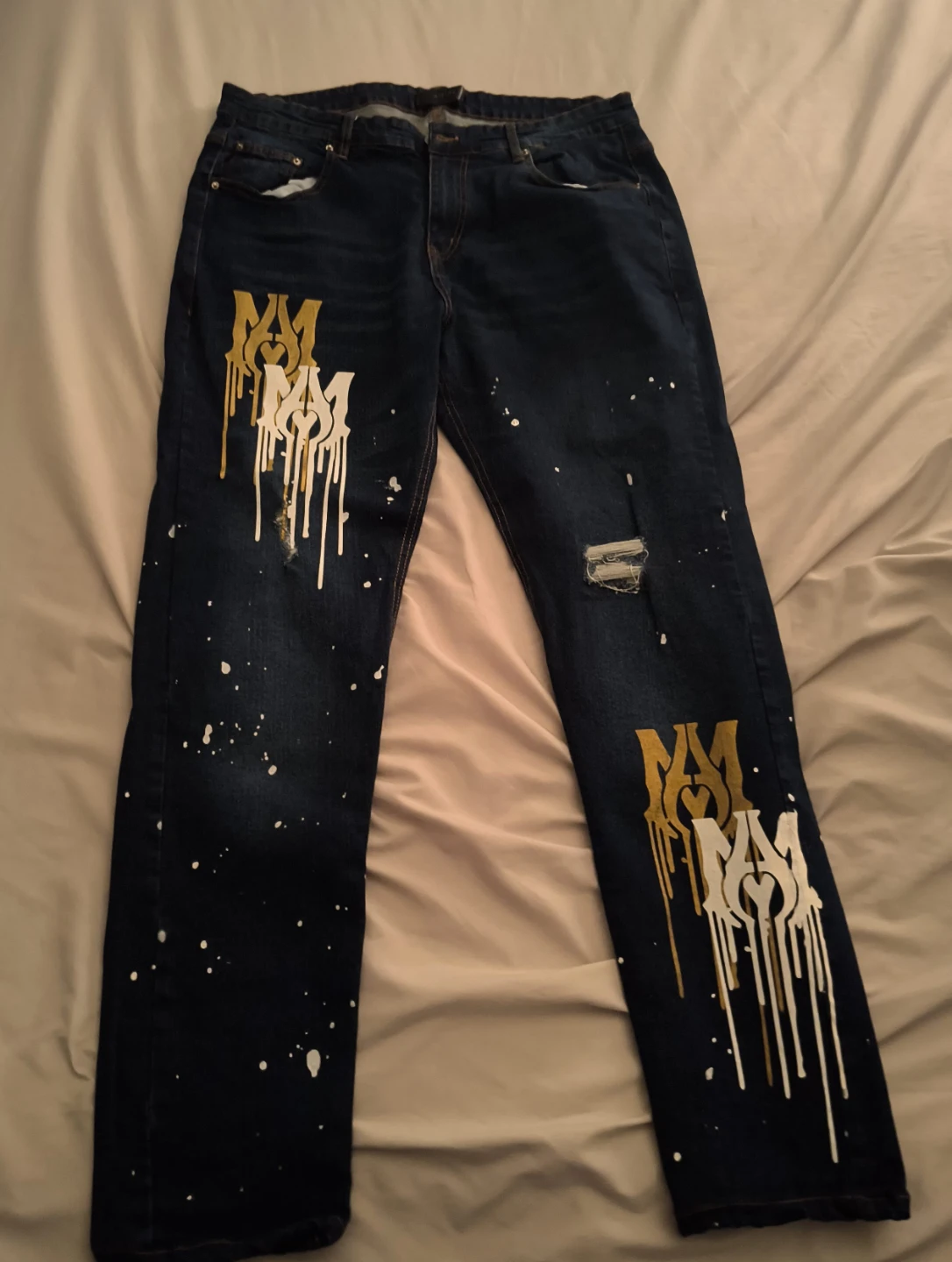 Amiri Jeans with Paint Splatter