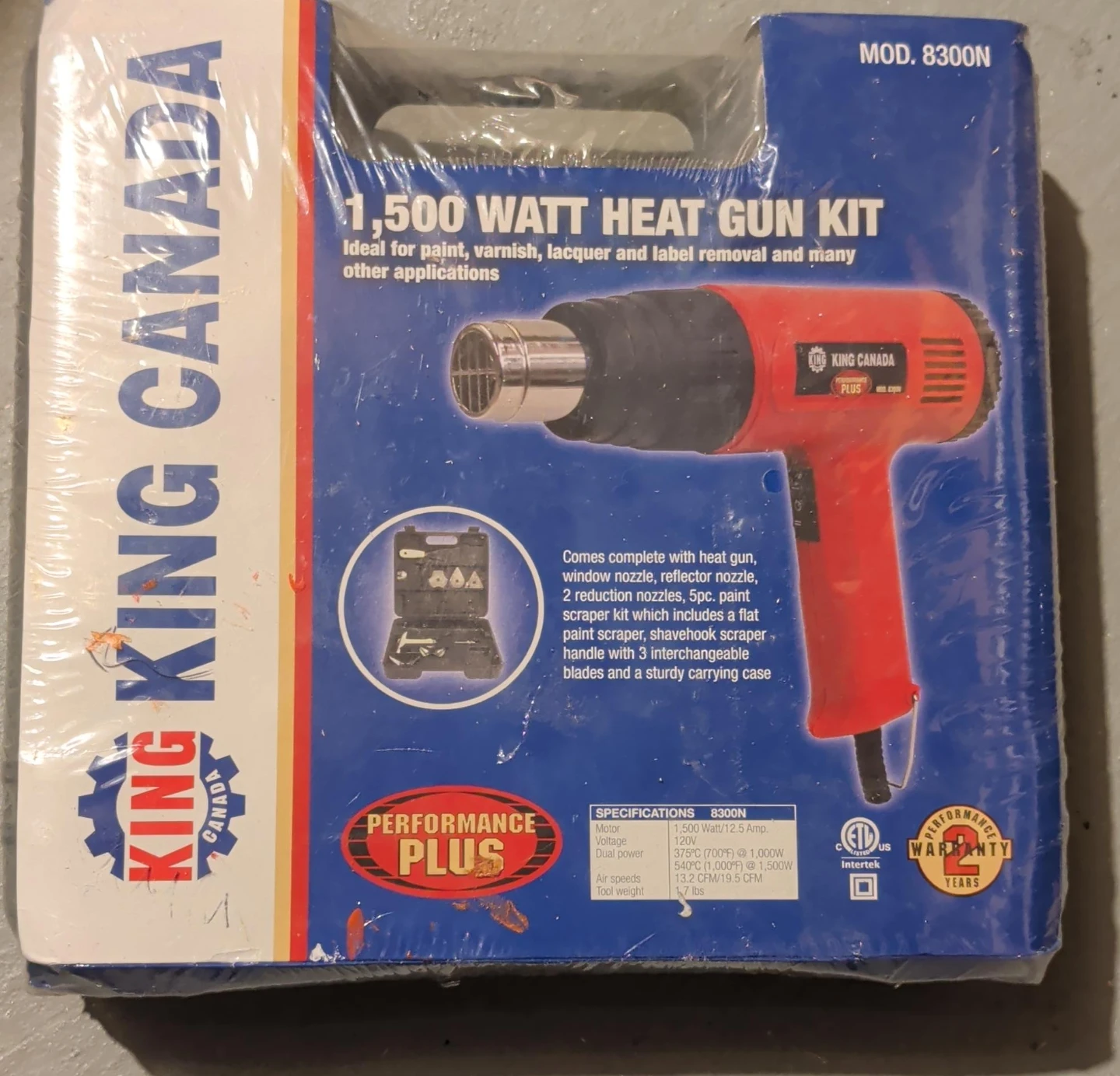King Canada 1,500 Watt Heat Gun Kit 8300N