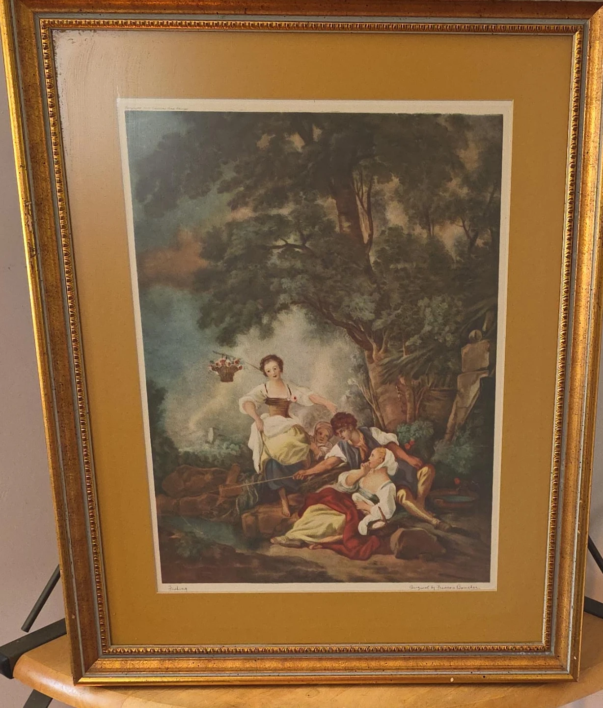 Framed Art Print - "The Shepherdess" by Boucher