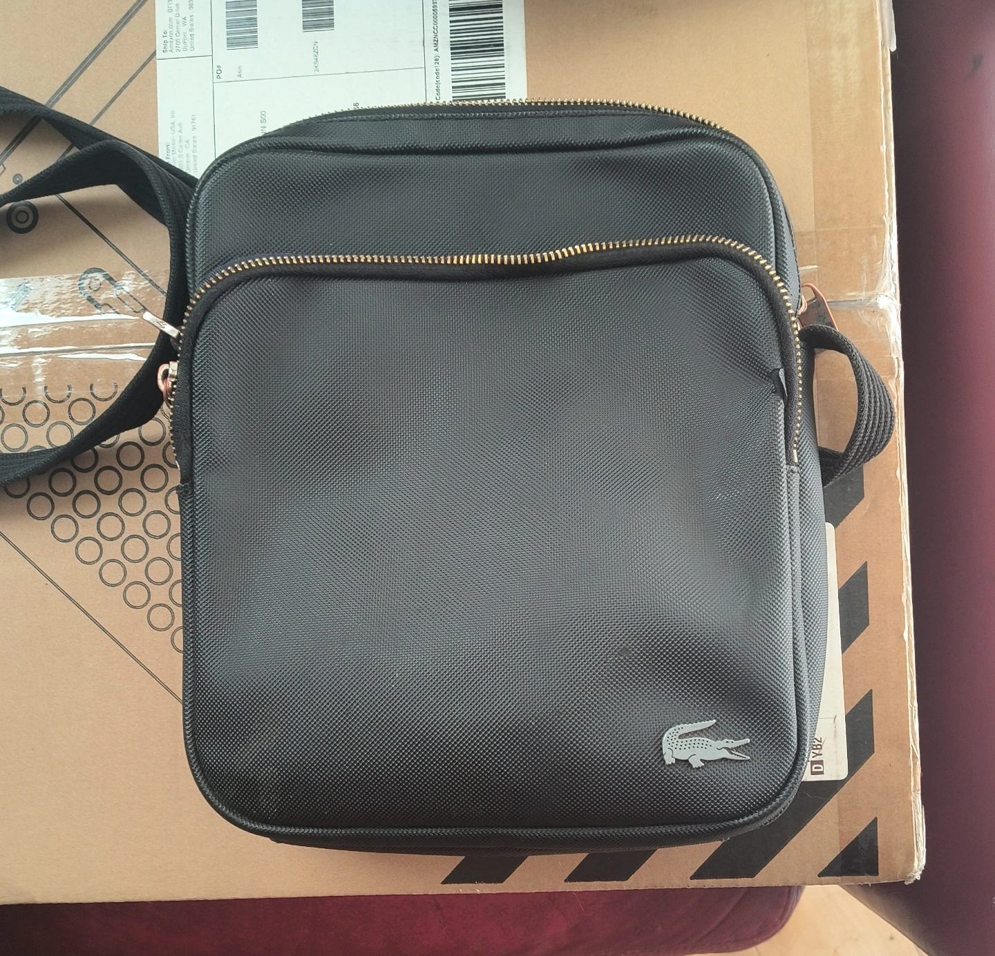 Black Lacoste Crossbody Bag