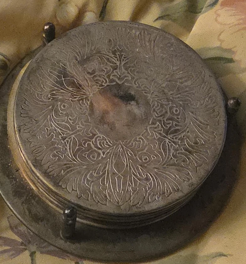 Vintage Silver-Plated Coaster Set