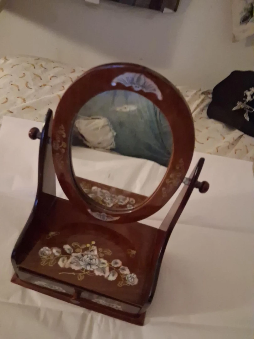 Mother of pearl inlay Vintage Decorative Vanity Mirror
