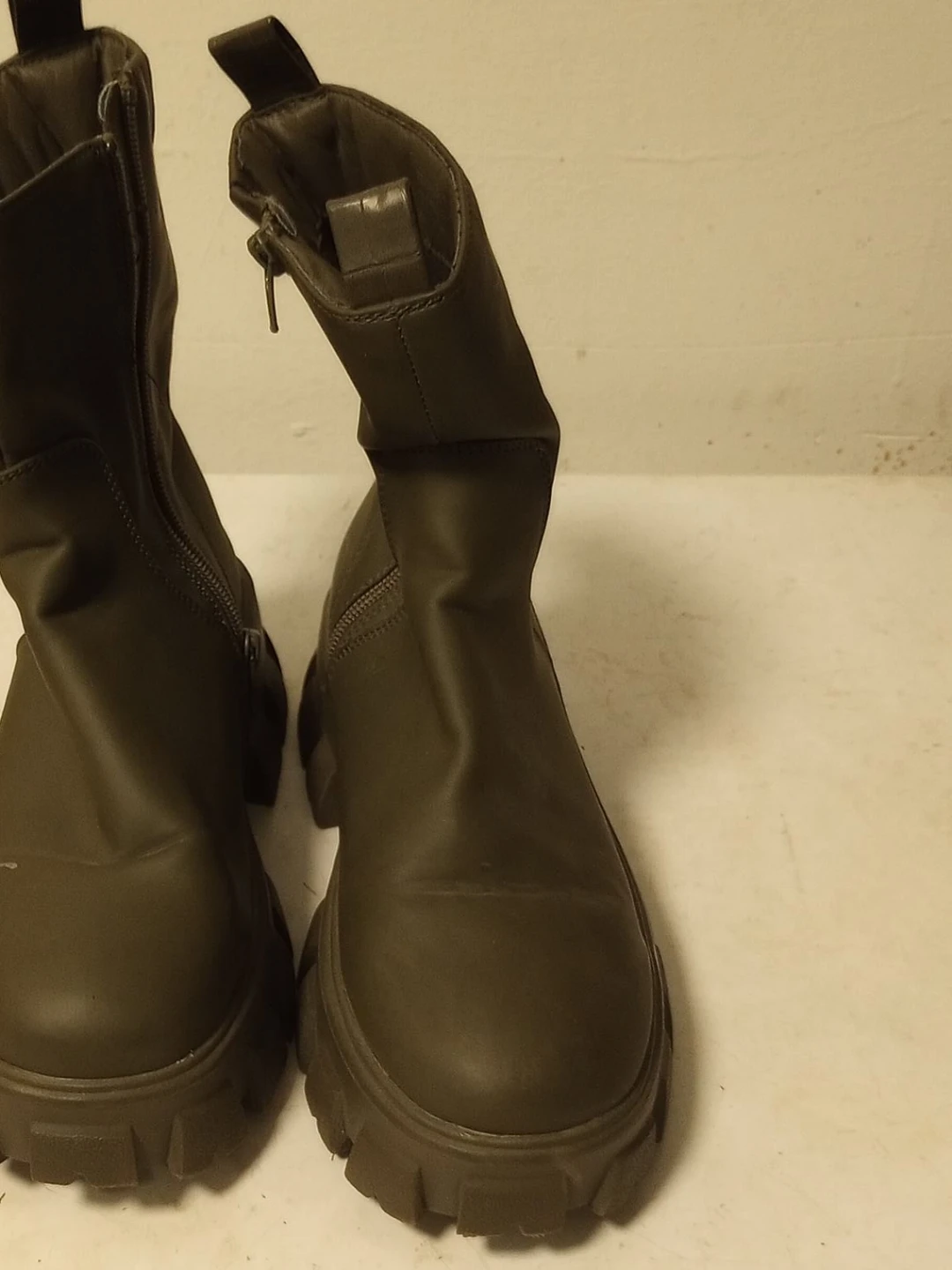 Olive Green Chunky Sole Boots