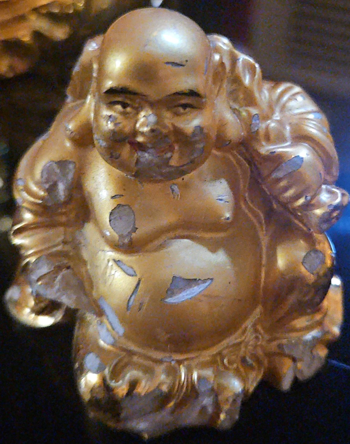 Golden Laughing Buddha Figurine