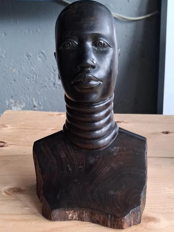 Carved Wooden Bust Sculpture