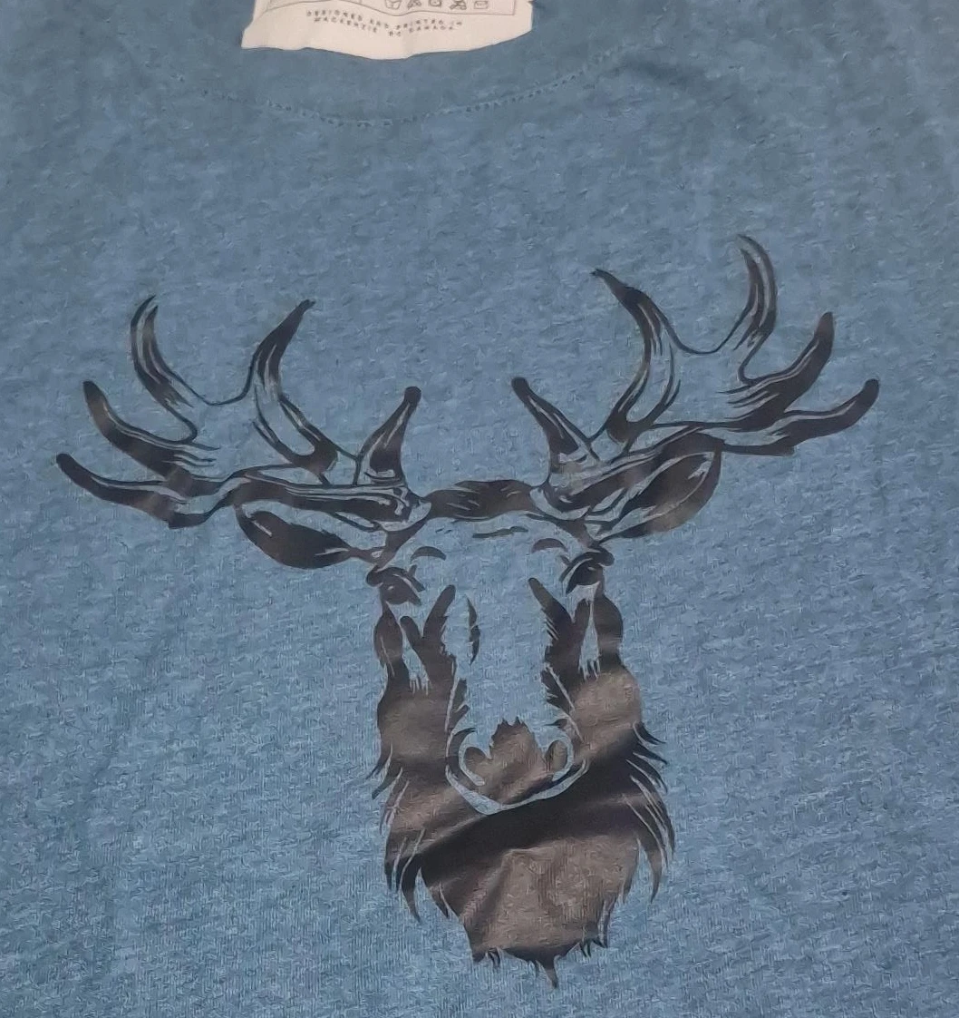 Wildwood Design Co. Blue Tank Top with Moose Graphic XL