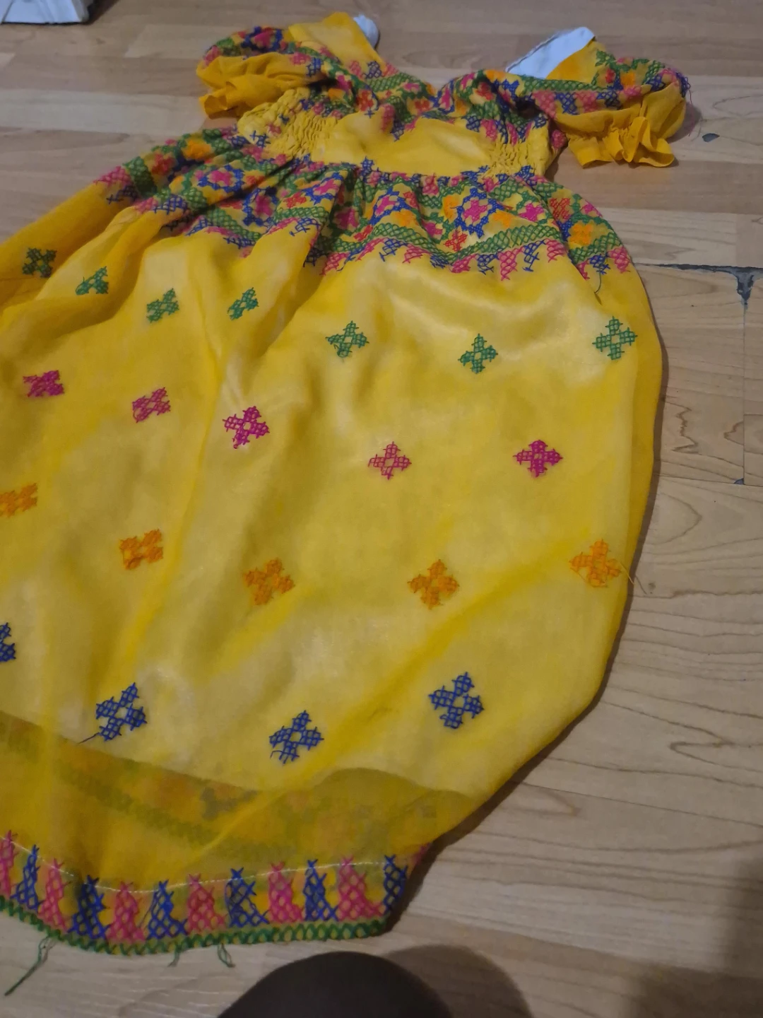 Yellow Embroidered Dress