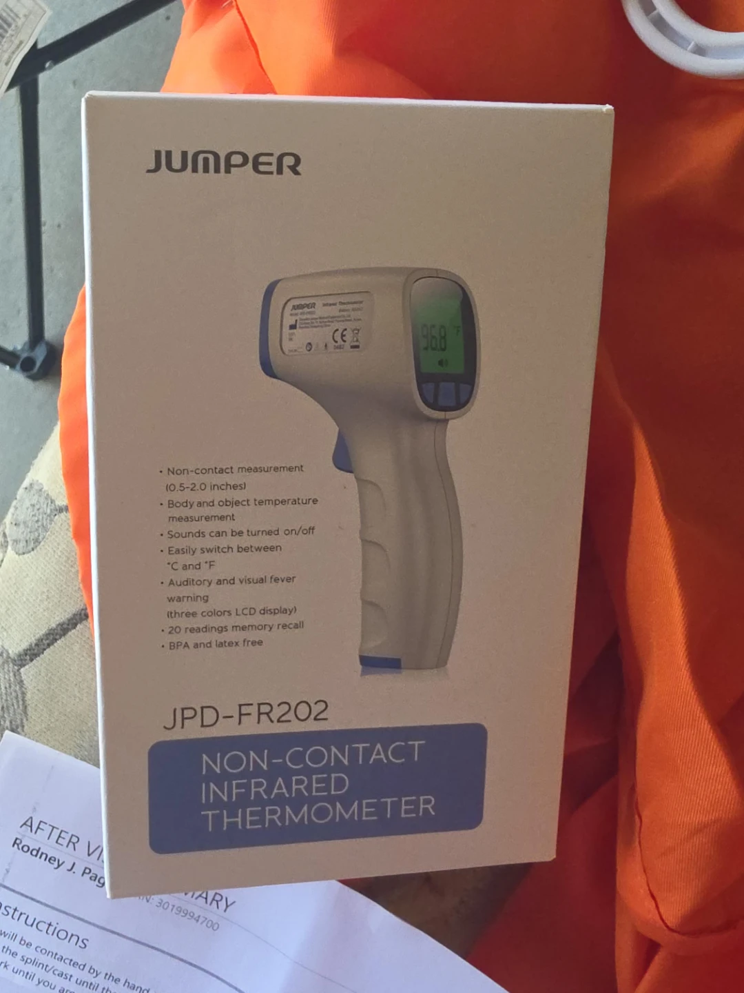 JUMPER JPD-FR202 Non-Contact Infrared Thermometer