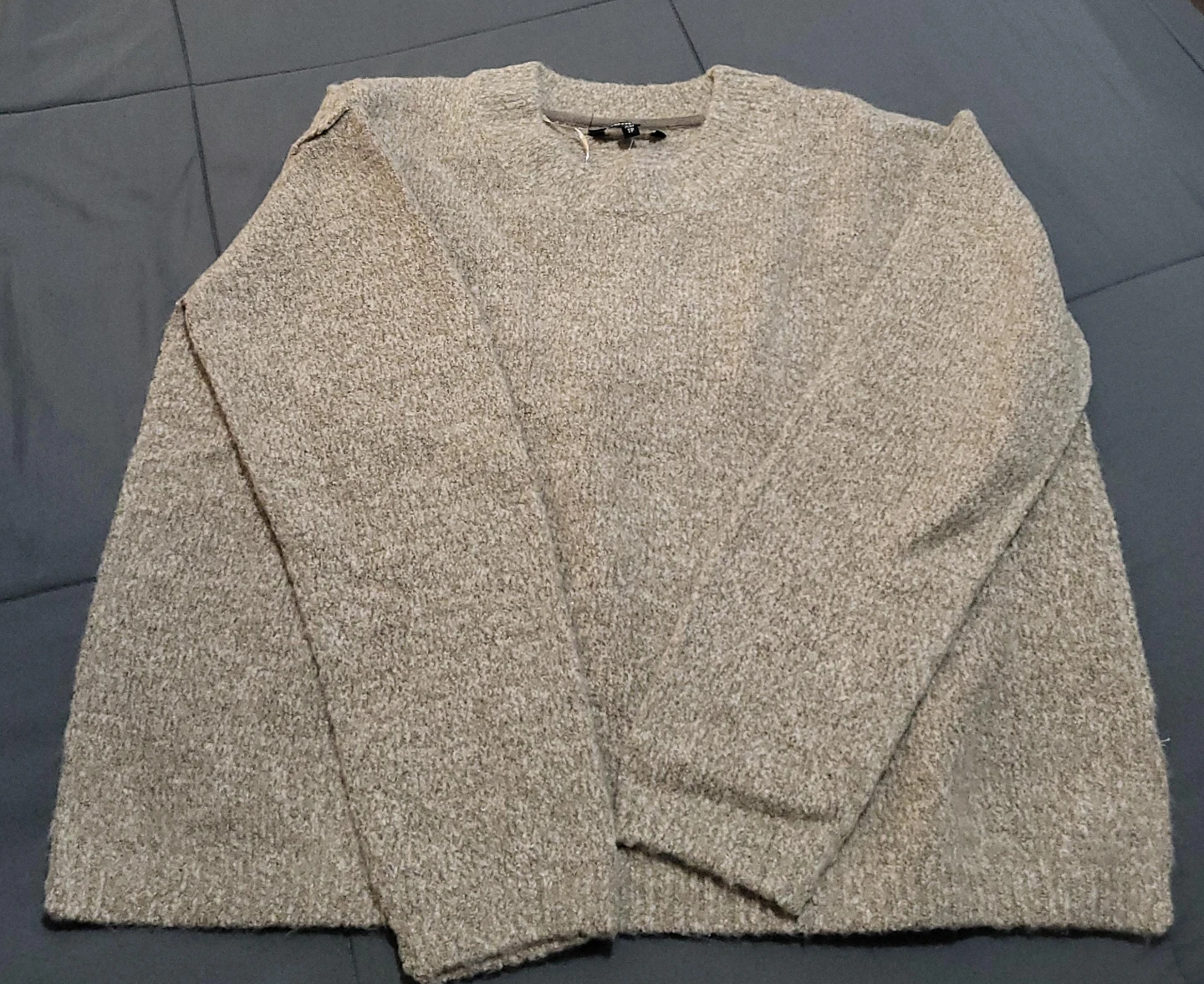 Light Brown Textured Knit Sweater