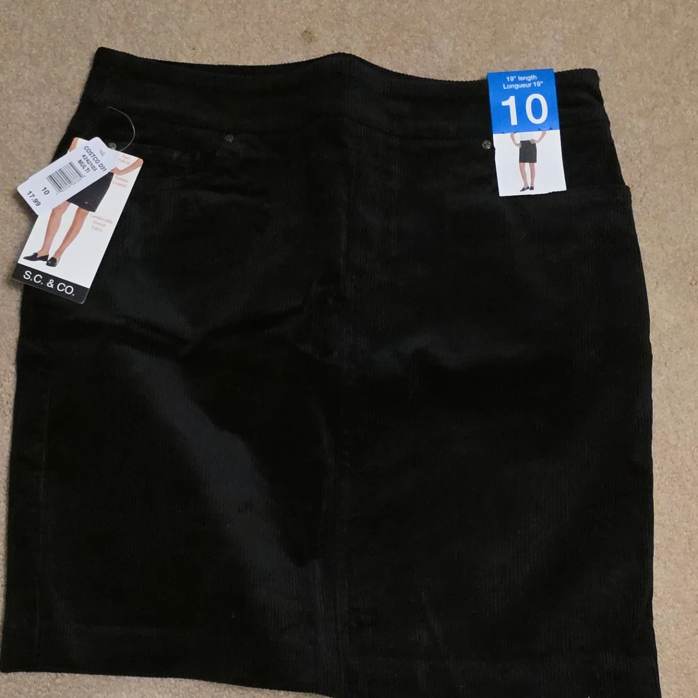 S.C. & CO. Black Corduroy Skirt - Size 10