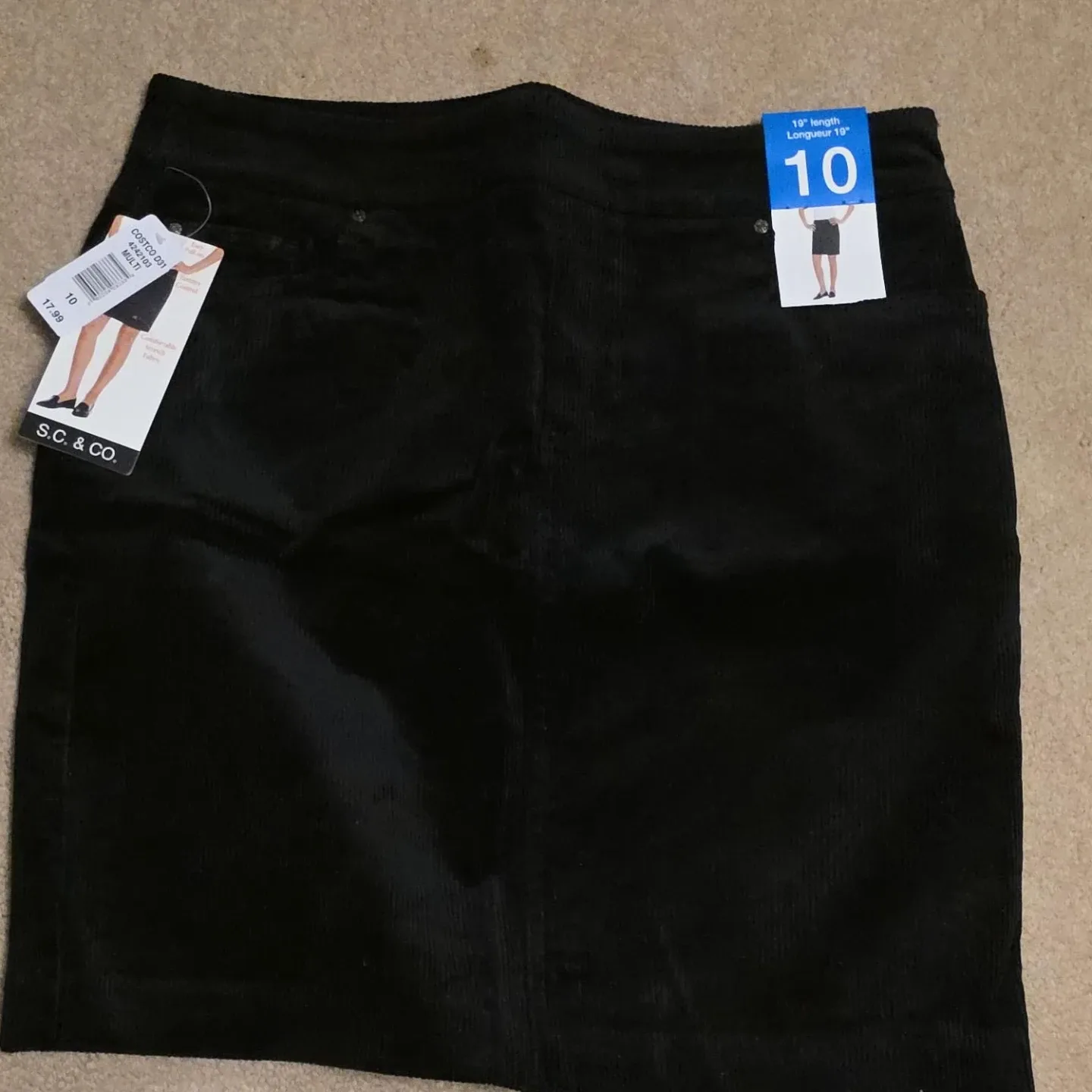 S.C. & CO. Black Corduroy Skirt - Size 10