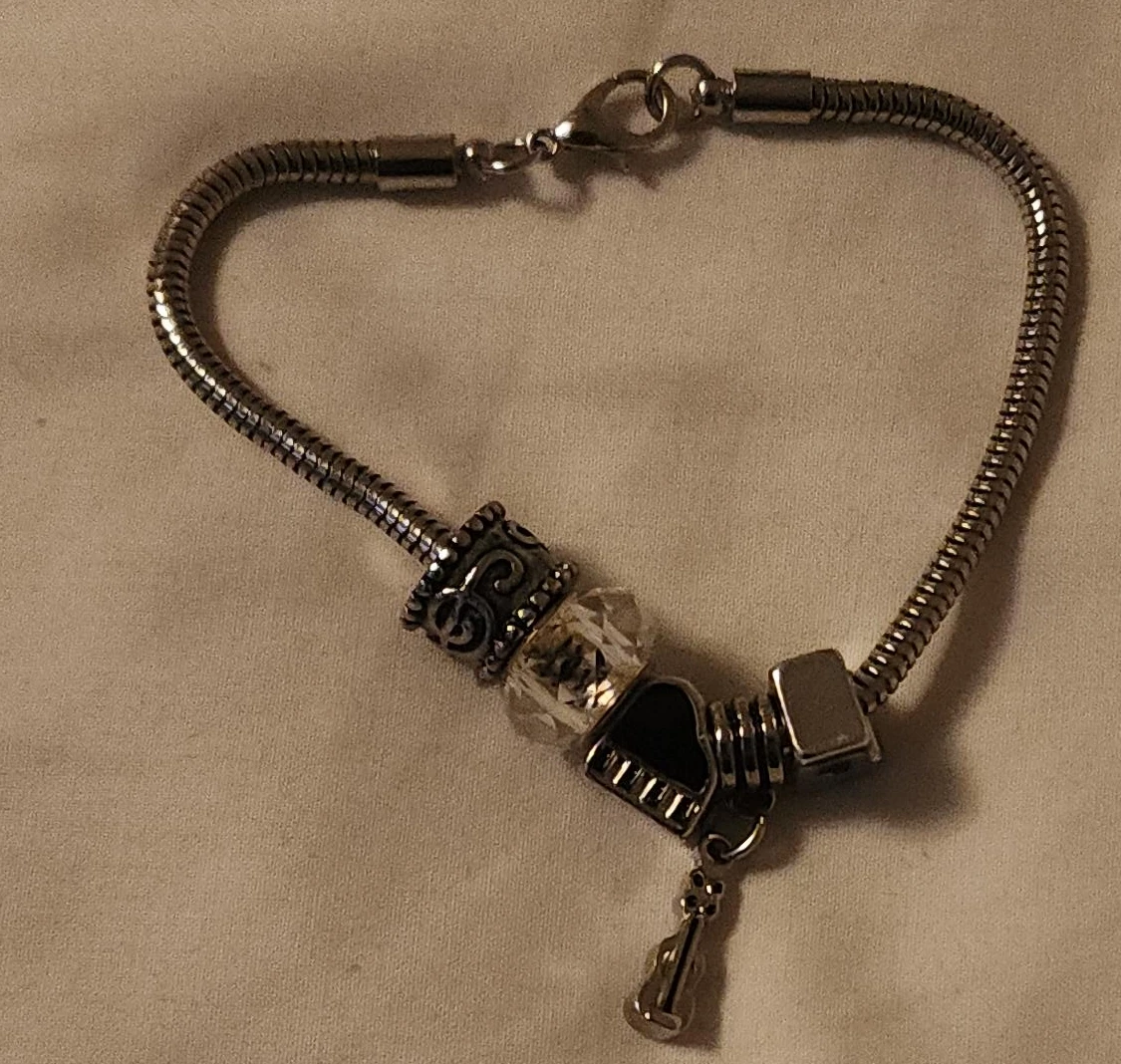 Charm Bracelet with Piano and Violin Charms