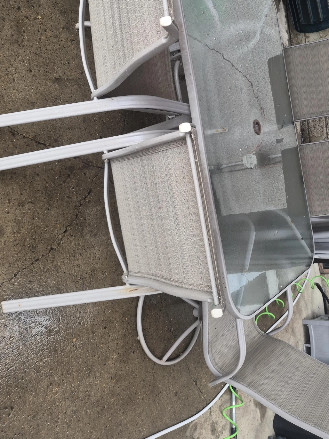 Patio Dining Set with Glass Top Table and Chairs