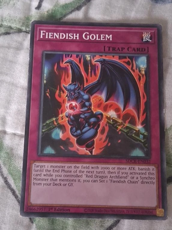 Yu-Gi-Oh! Fiendish Golem TRAP Card SDCK-EN032 1st Edition