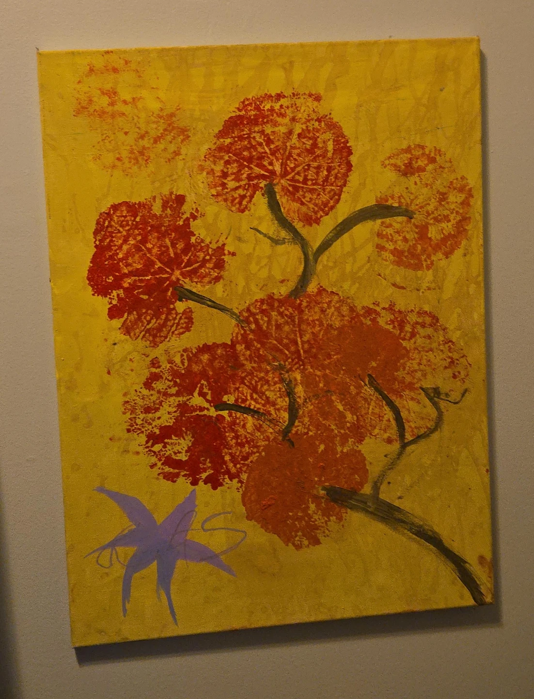 Abstract Floral Canvas Painting