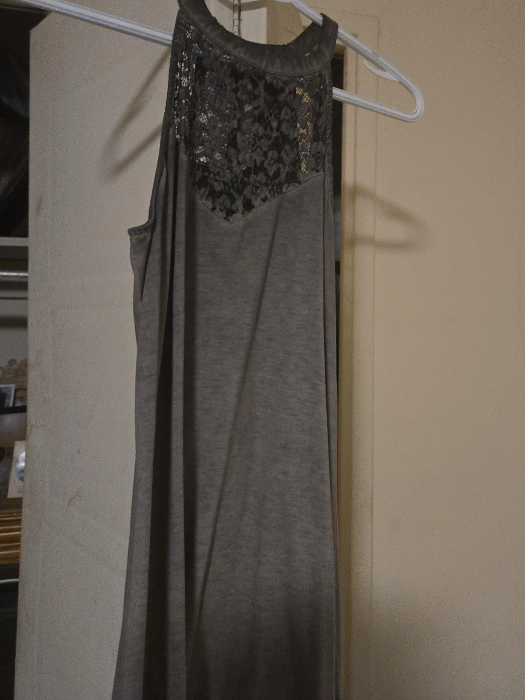 Grey Lace Tank Top