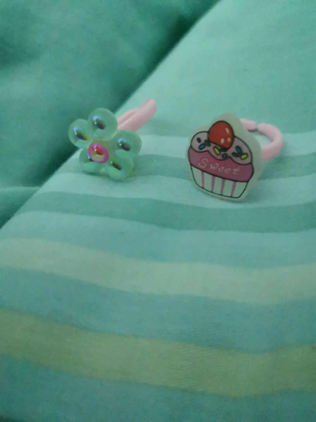 Kids Rings - Flower and Cupcake Designs