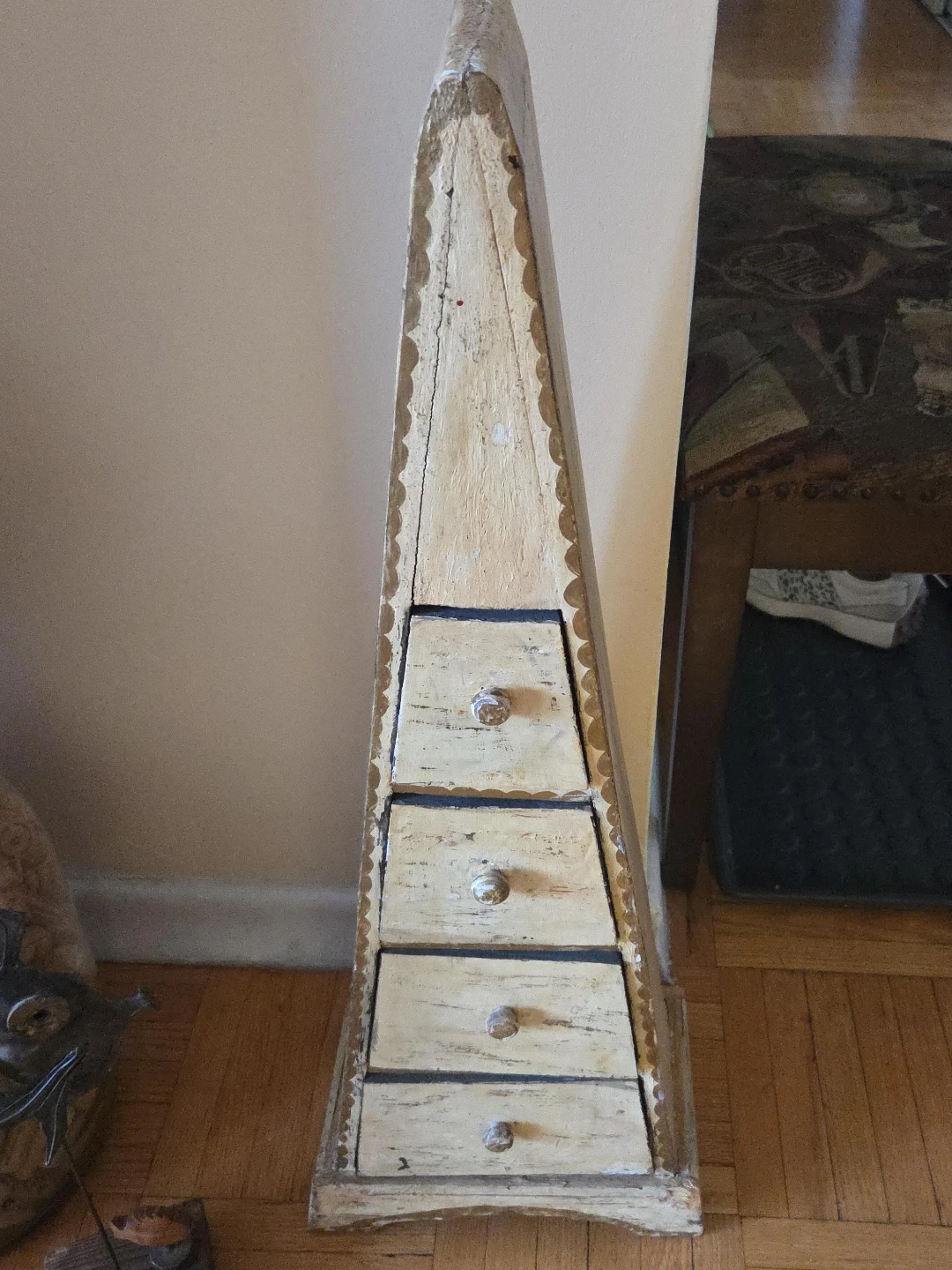 Vintage Pyramid Shaped Drawer Chest