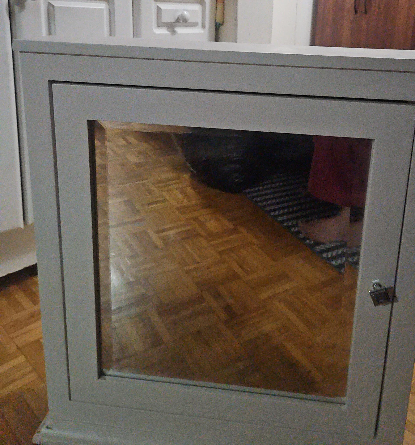 Grey Medicine Cabinet with Mirror