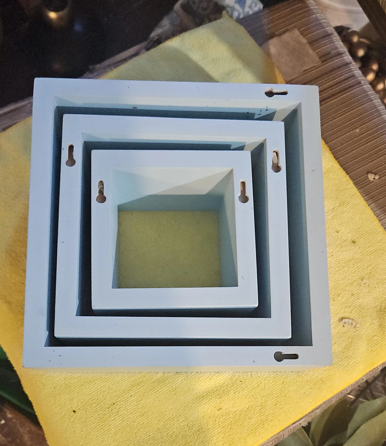 Set of 3 Light Blue Nested Wall Shelves
