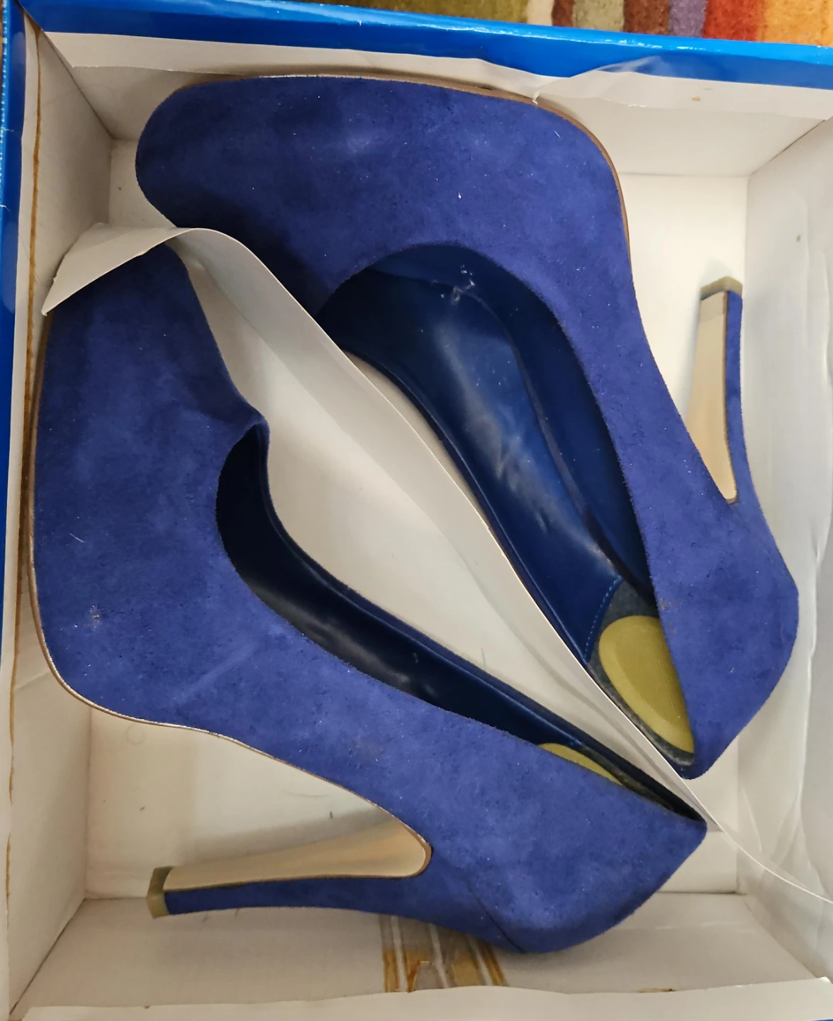 Blue Suede High Heels 8.5