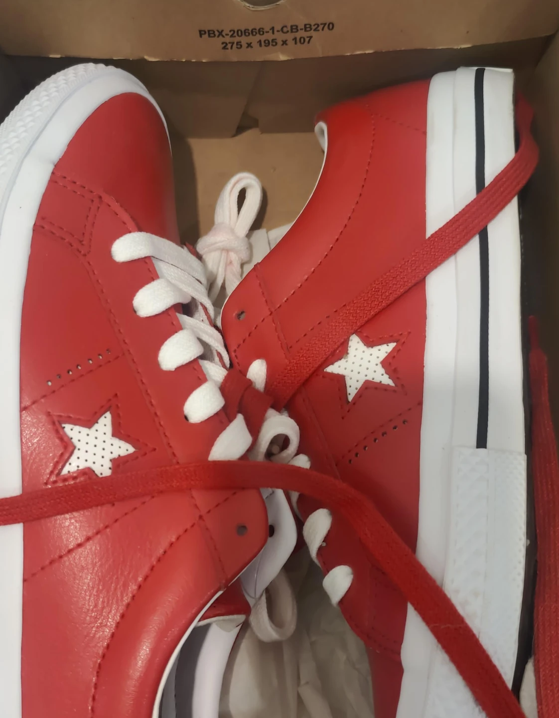 Converse One Star Red Leather Sneakers