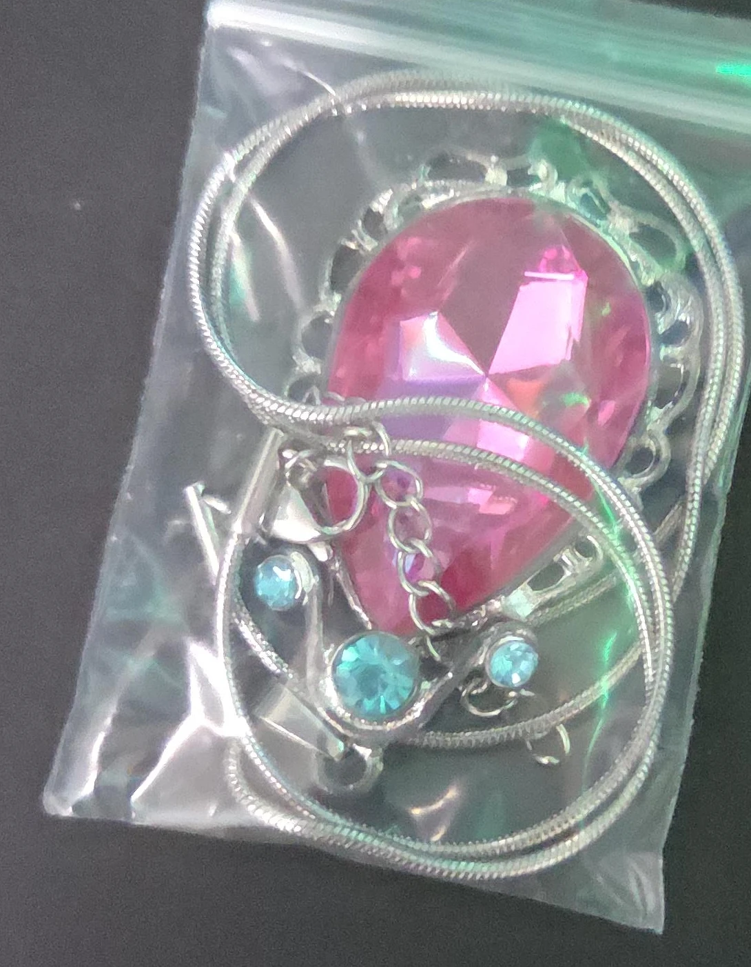Pink Crystal Pendant Necklace