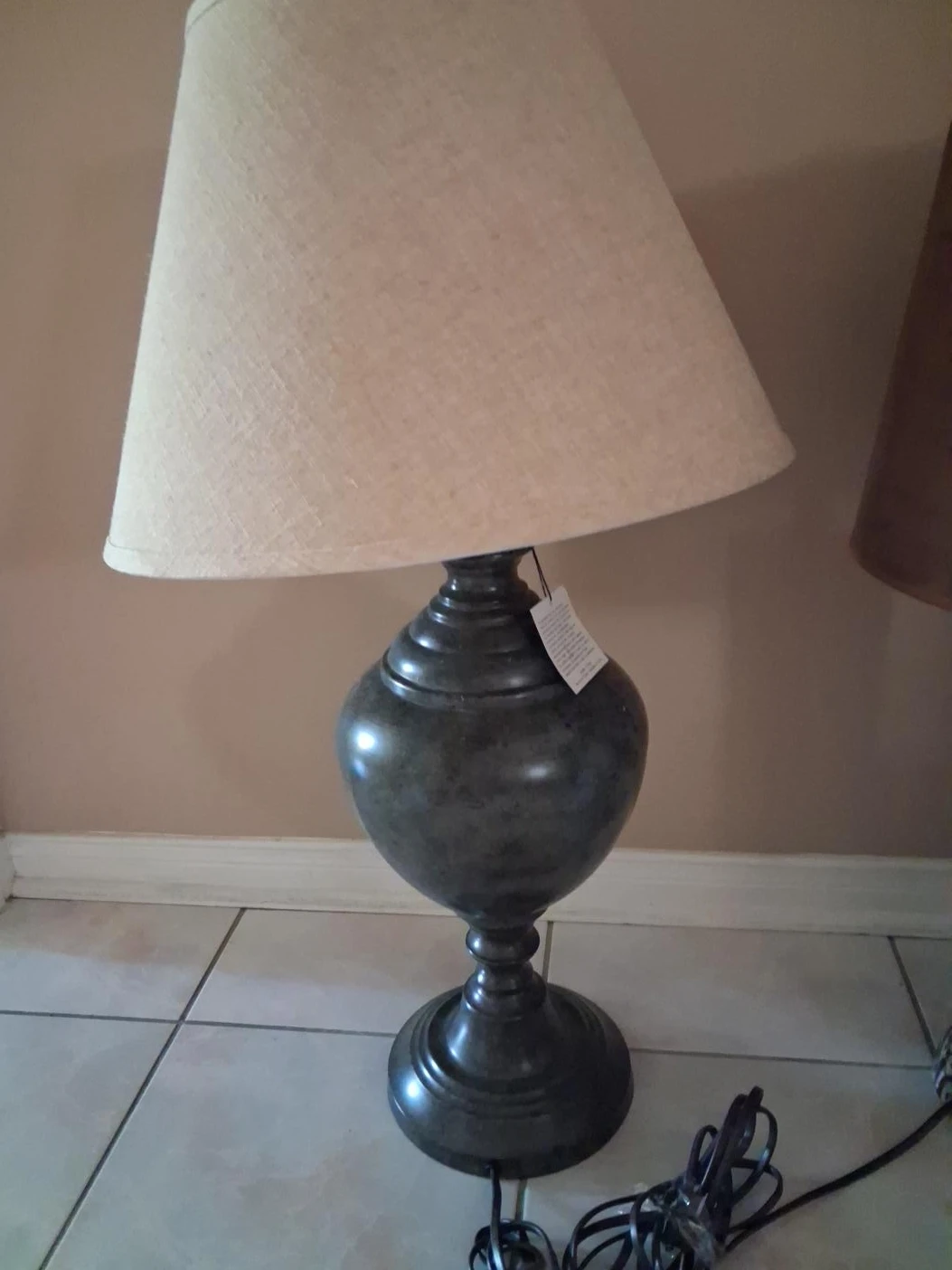 Table Lamp with Cream Shade
