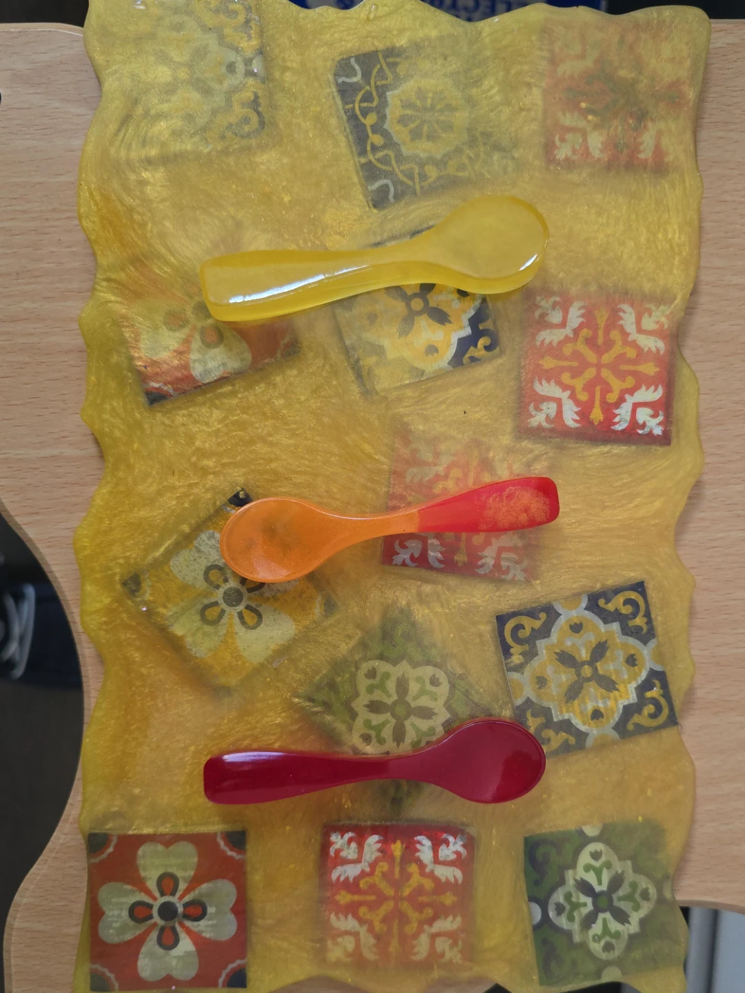 Resin Tray with Spoons homemade