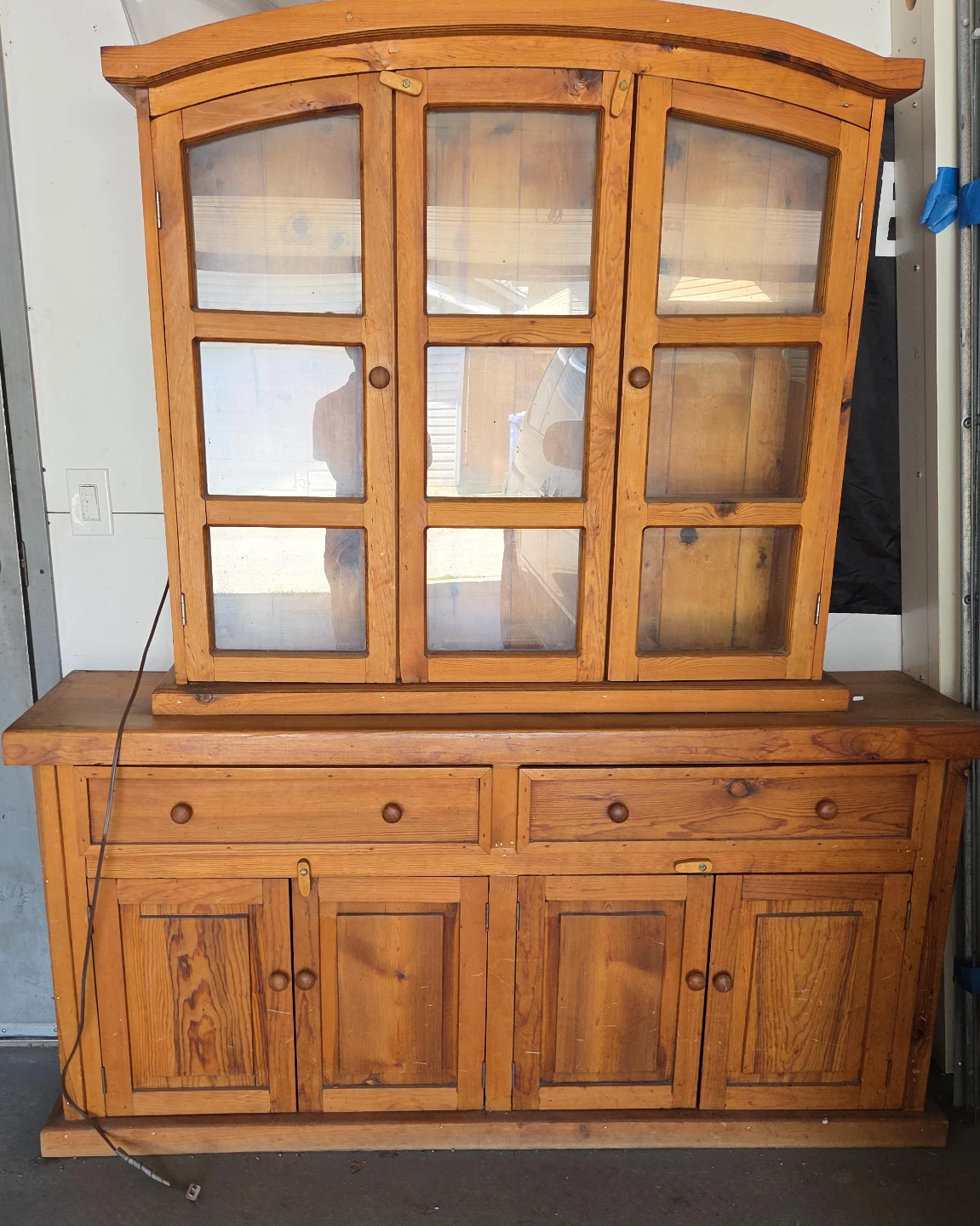 Wooden China Cabinet with Glass Doors