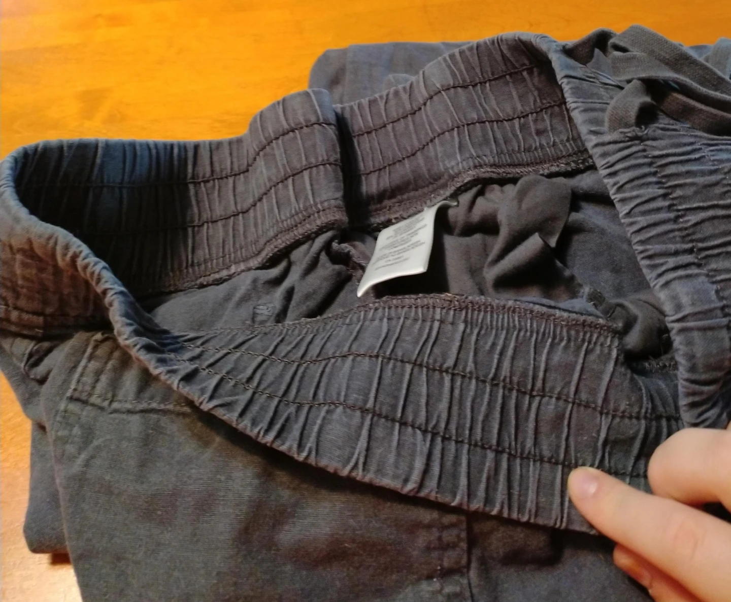 Grey Elastic Waist Pants