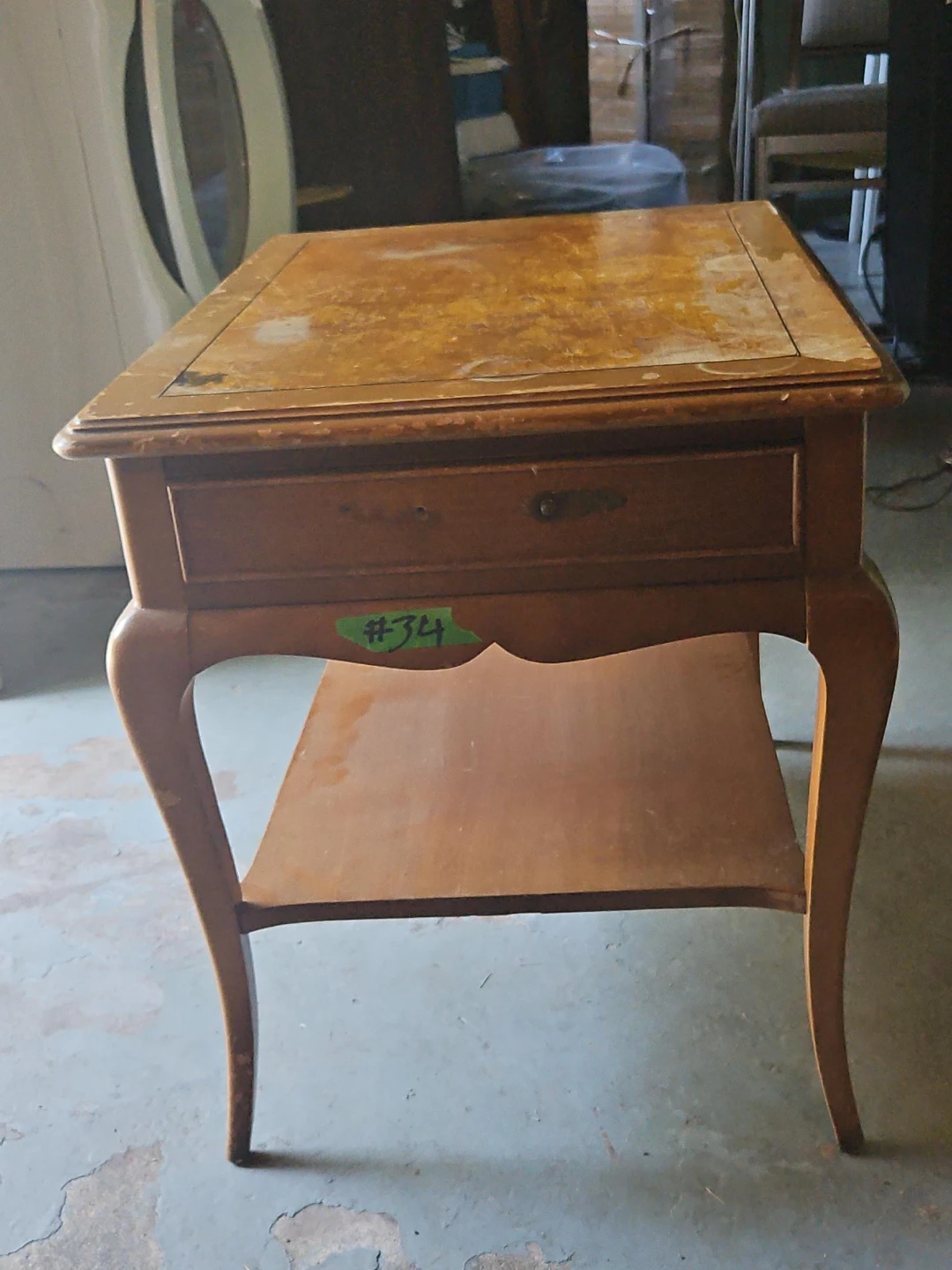 Wooden End Table with Drawer