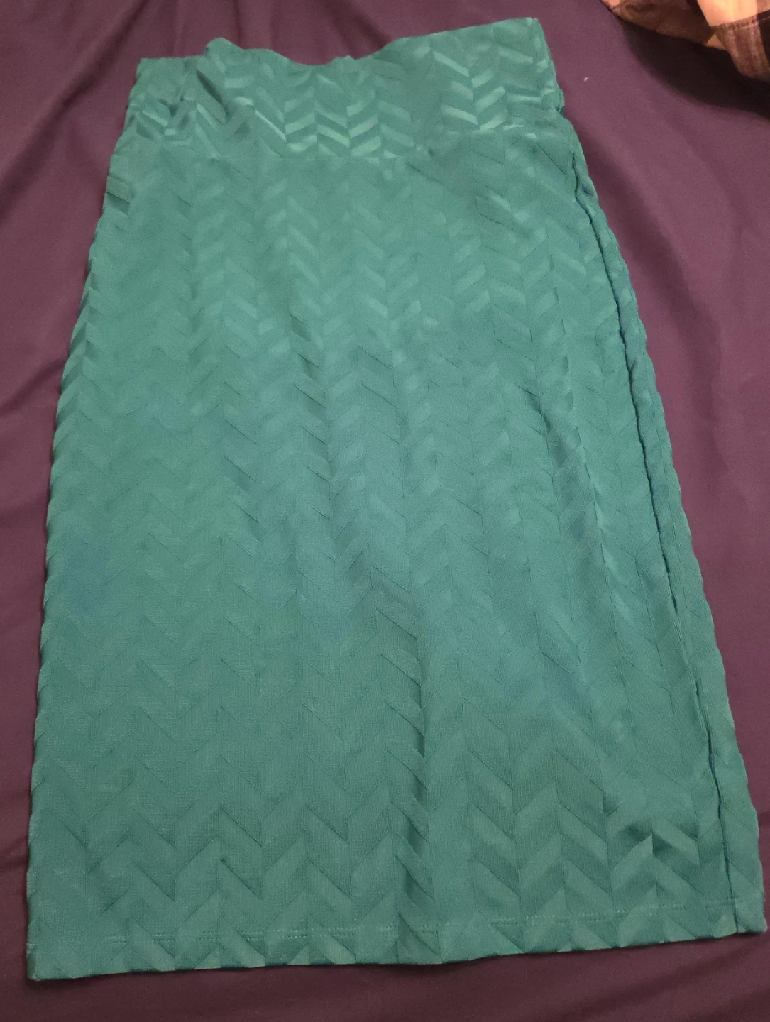 Green Chevron Pencil Skirt