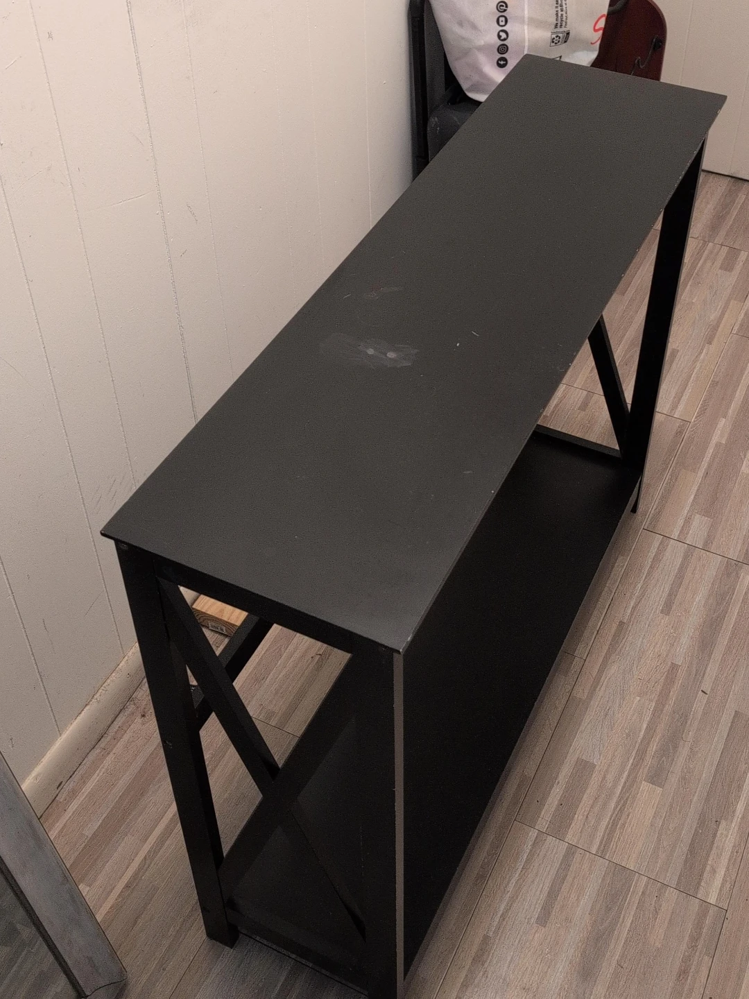 Black Console Table with Shelf
