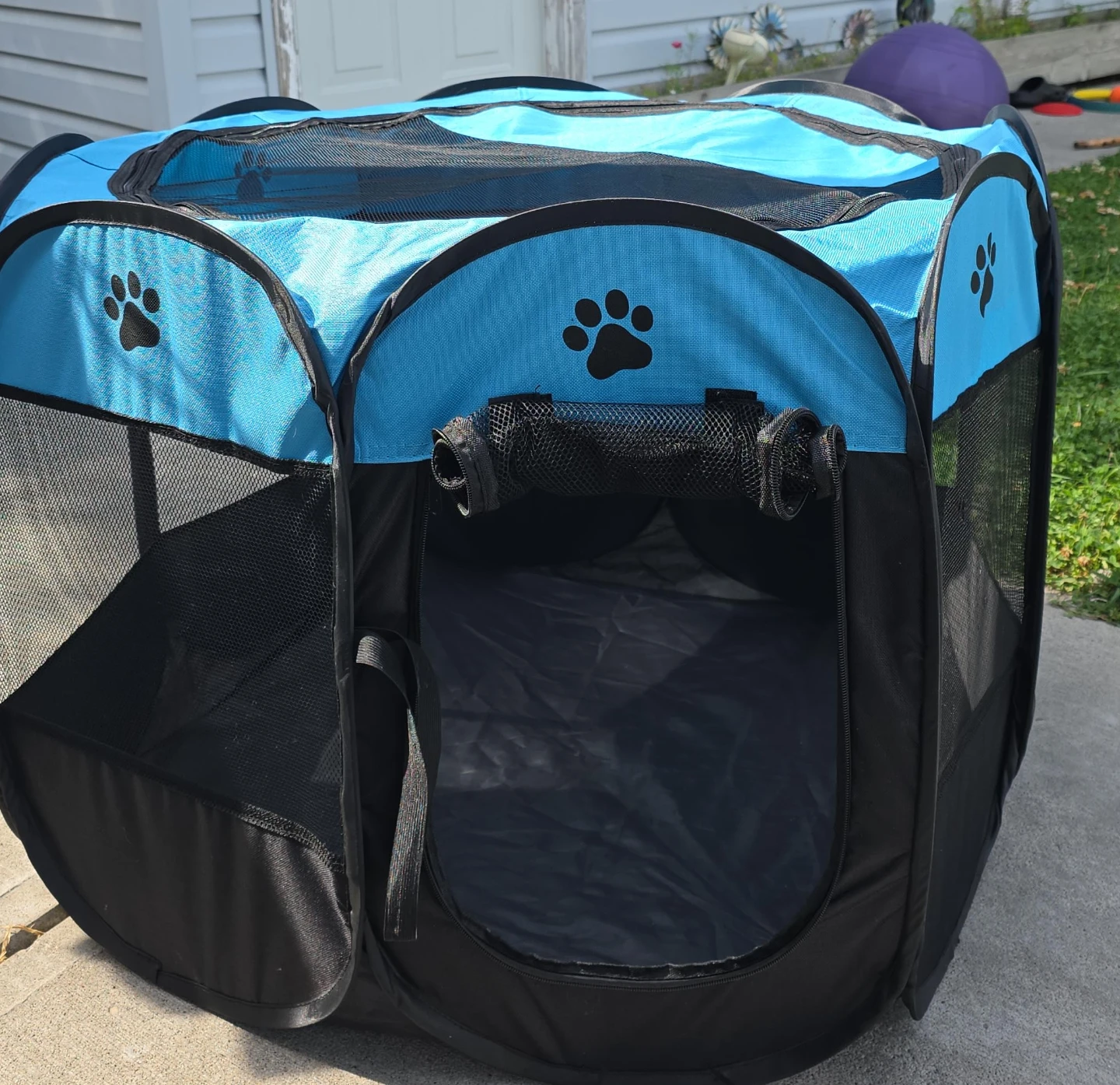 Blue Pop-Up Pet Playpen LARGE:  36x36x24 inches.