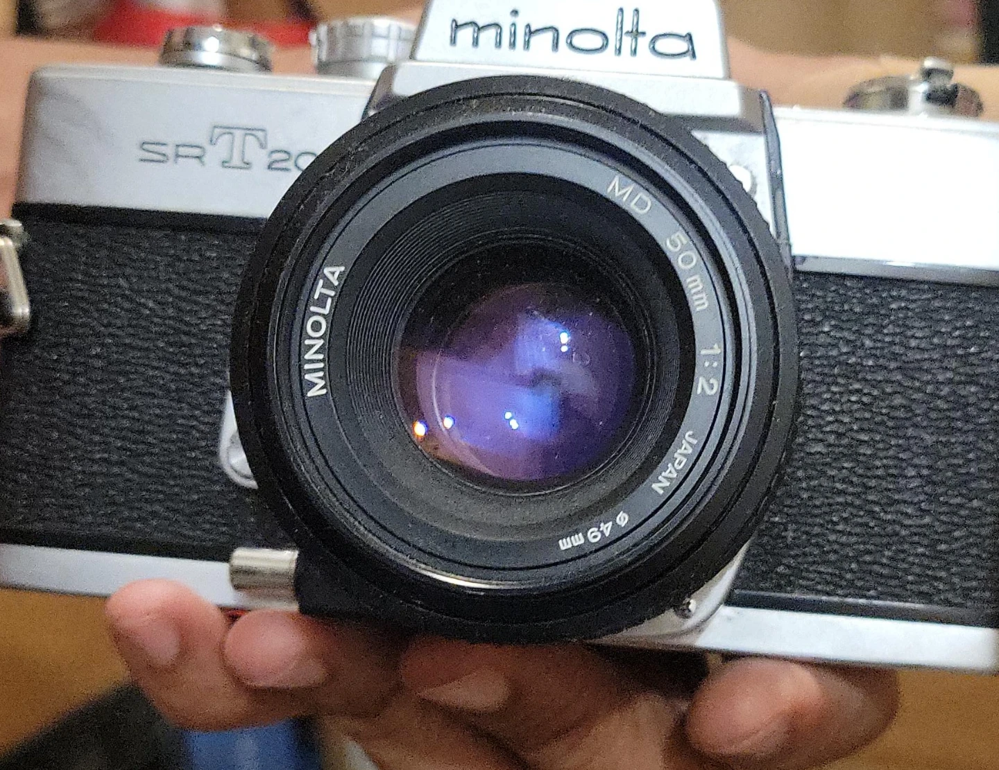 Minolta SR T200 Film Camera with 50mm f/2 Lens