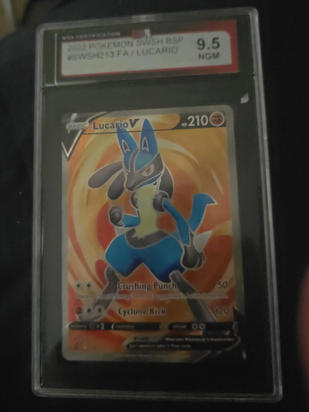 KSA 9.5 Graded Lucario V Pokemon SWSH213 Promo Card