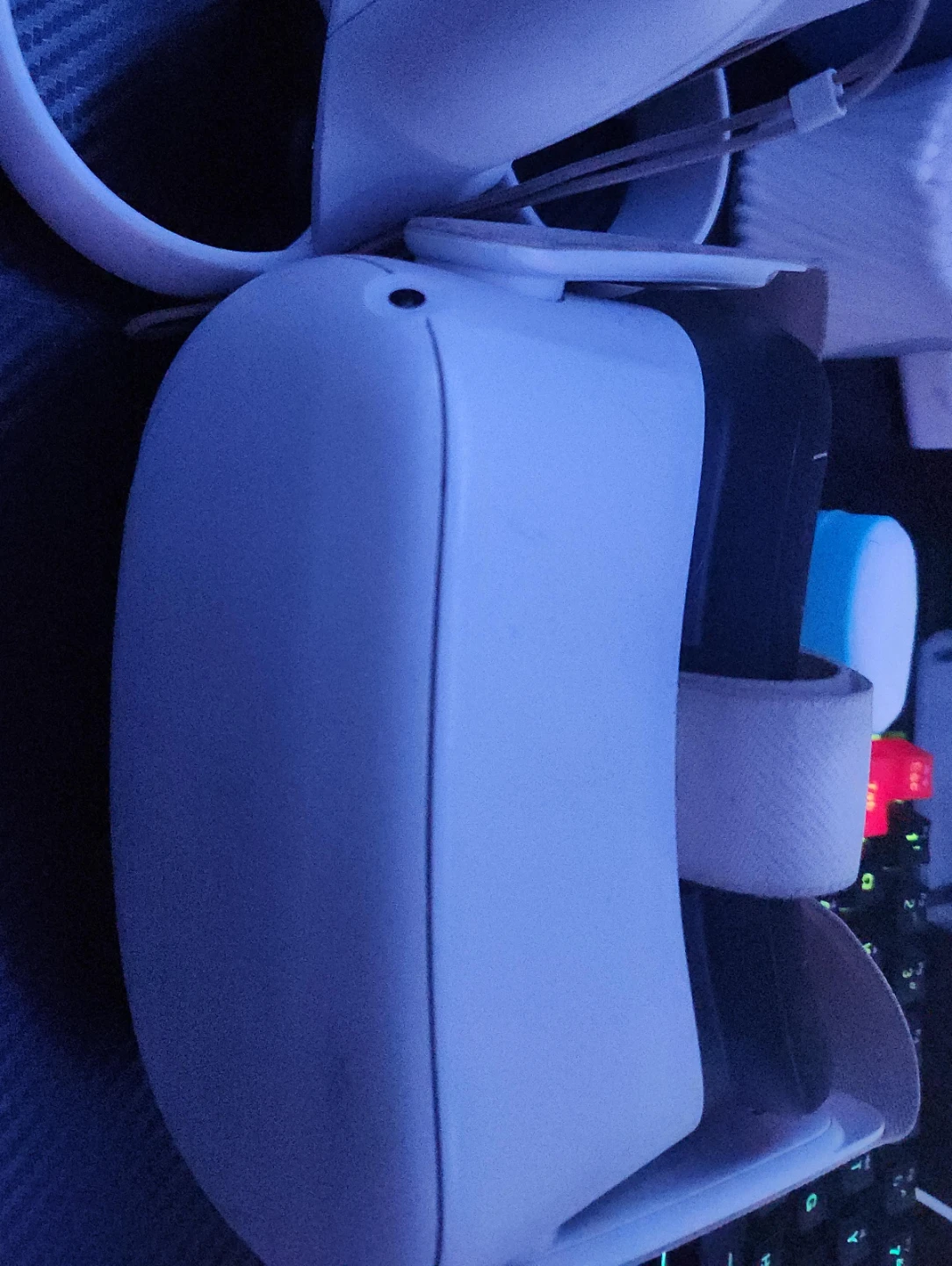White VR Headset with Accessories