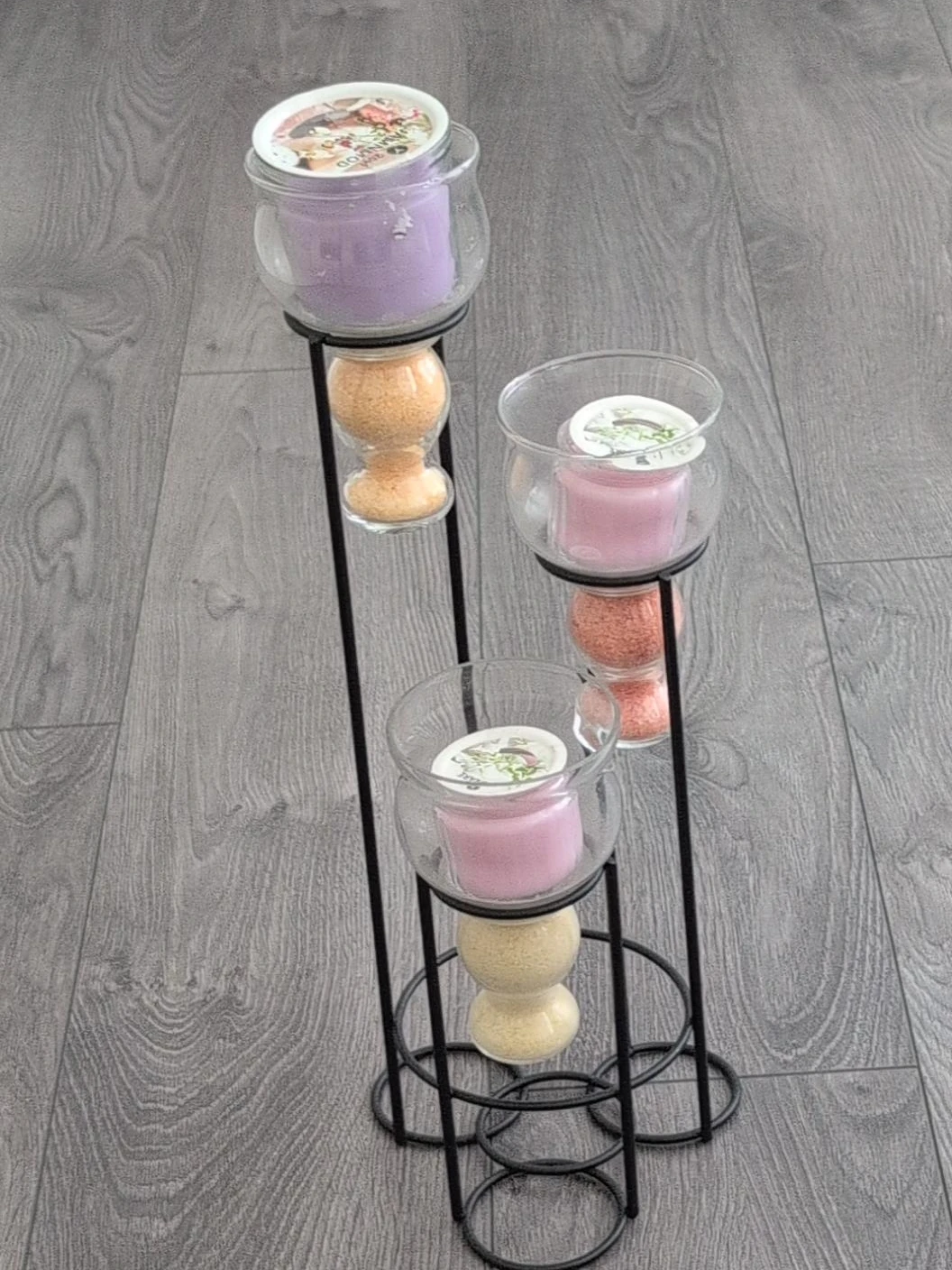 Tiered Candle Holder with Glass Vases