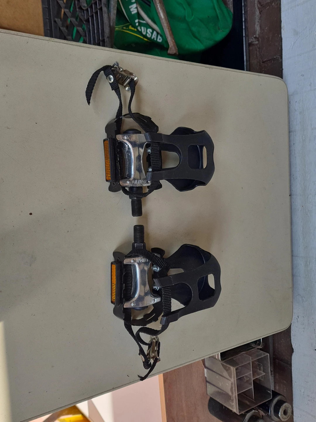 Pair of Bicycle Pedals with Straps