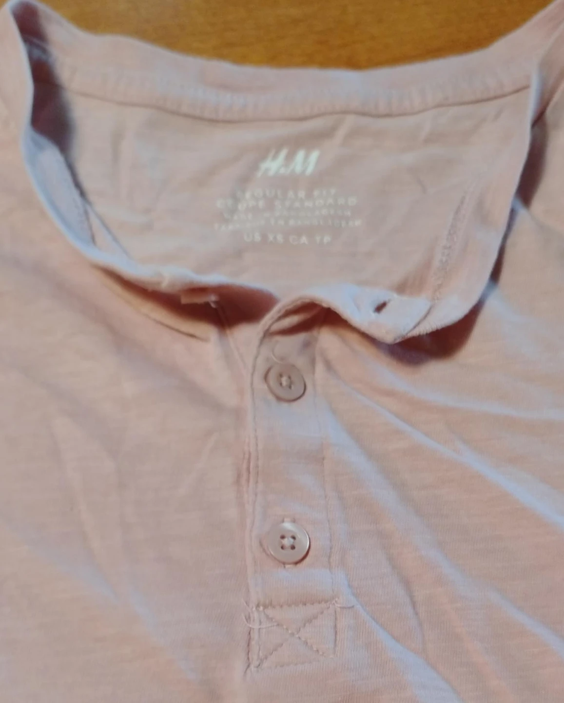 H&M Pink Long Sleeve Henley Shirt - XS