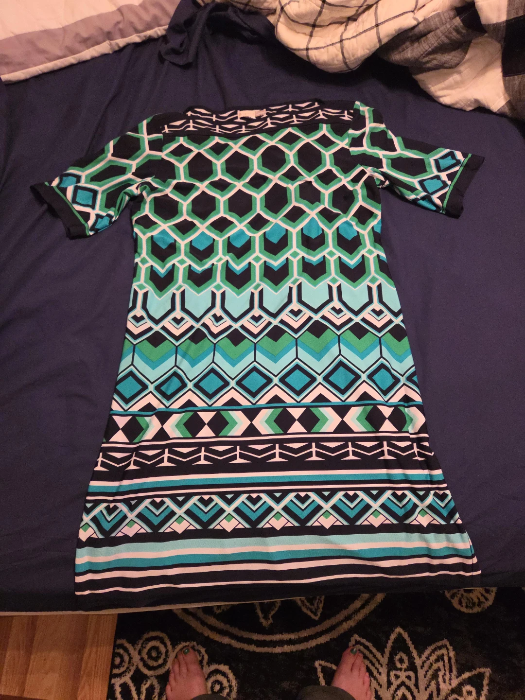 Women's Geometric Print Short Sleeve Dress