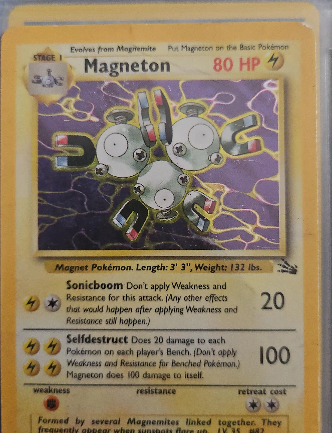 Pokémon Magneton #11/62 – Fossil – Holo Rare – Vintage