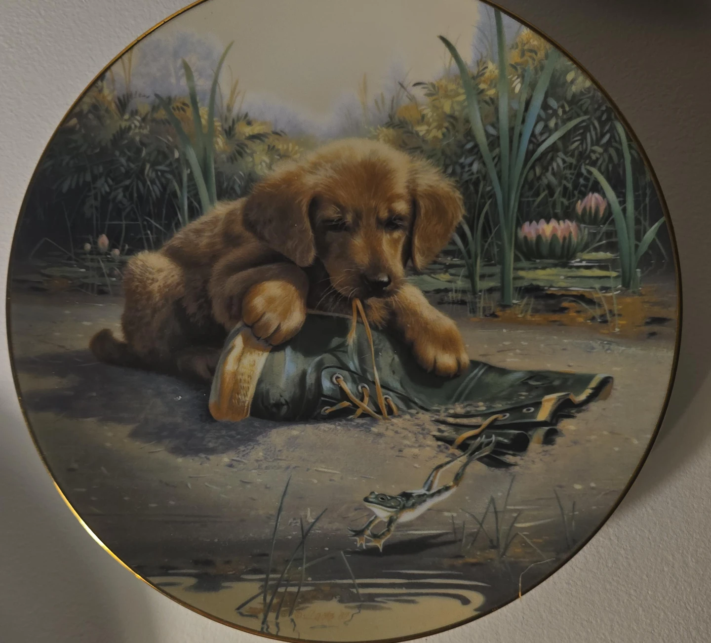 Decorative Plate - "Curious Pup"