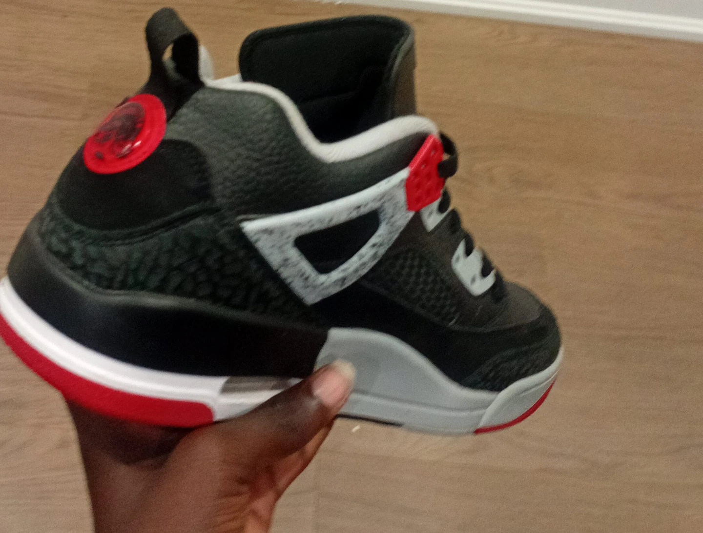 Air Jordan 4 Black Red Cement TD Sneakers