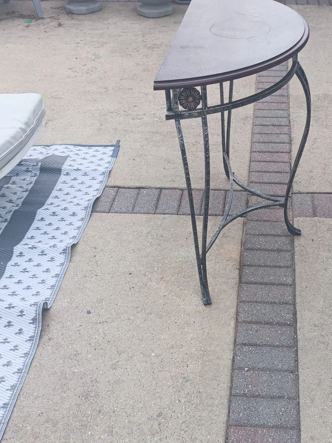 Half-Round Metal Console Table