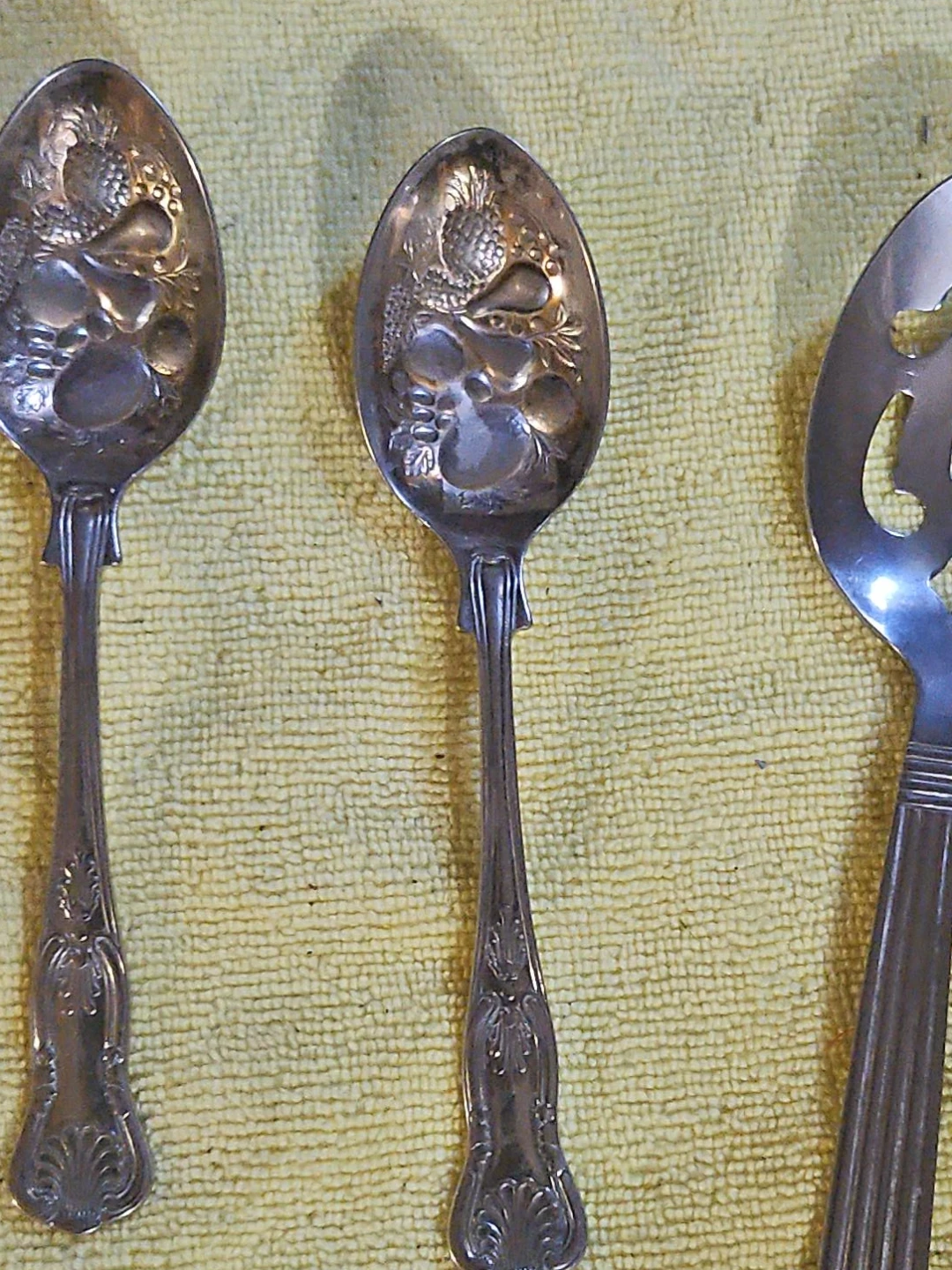 Vintage Decorative Serving Spoons & Slotted Spoon
