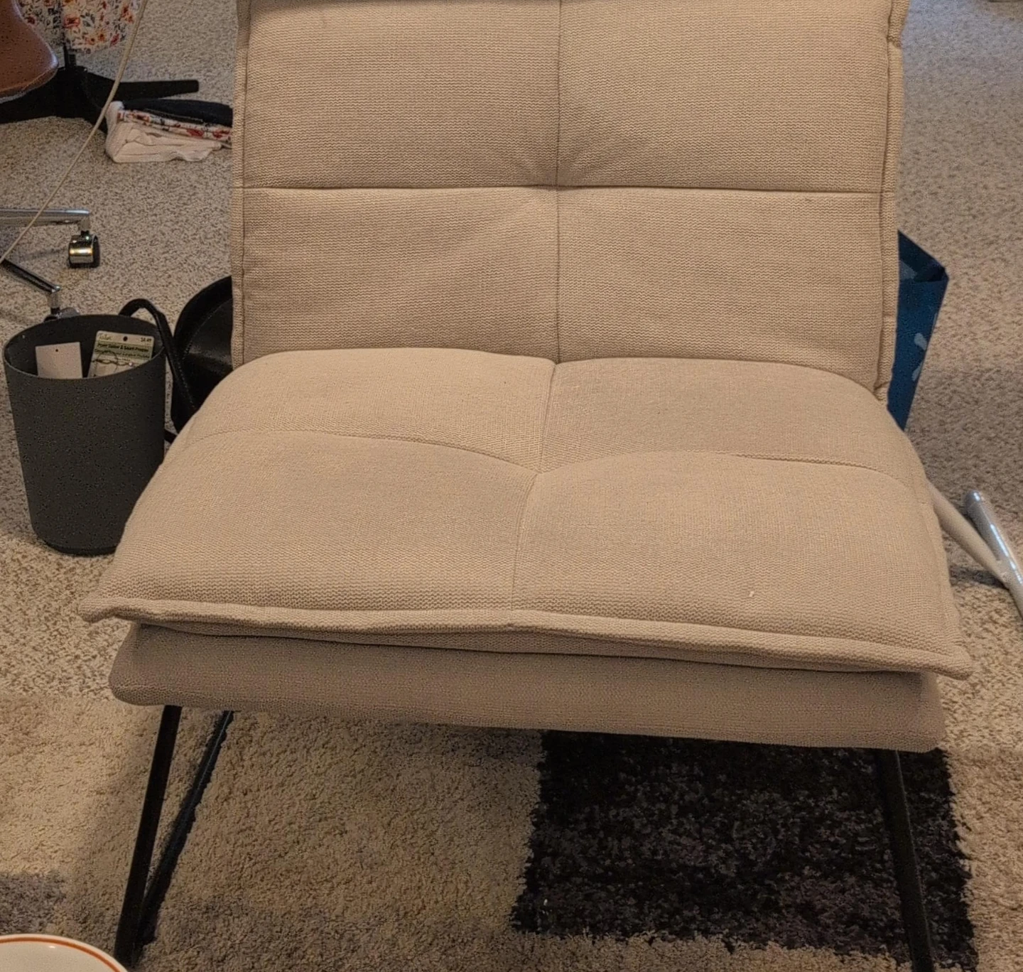 Beige Tufted Accent Chair