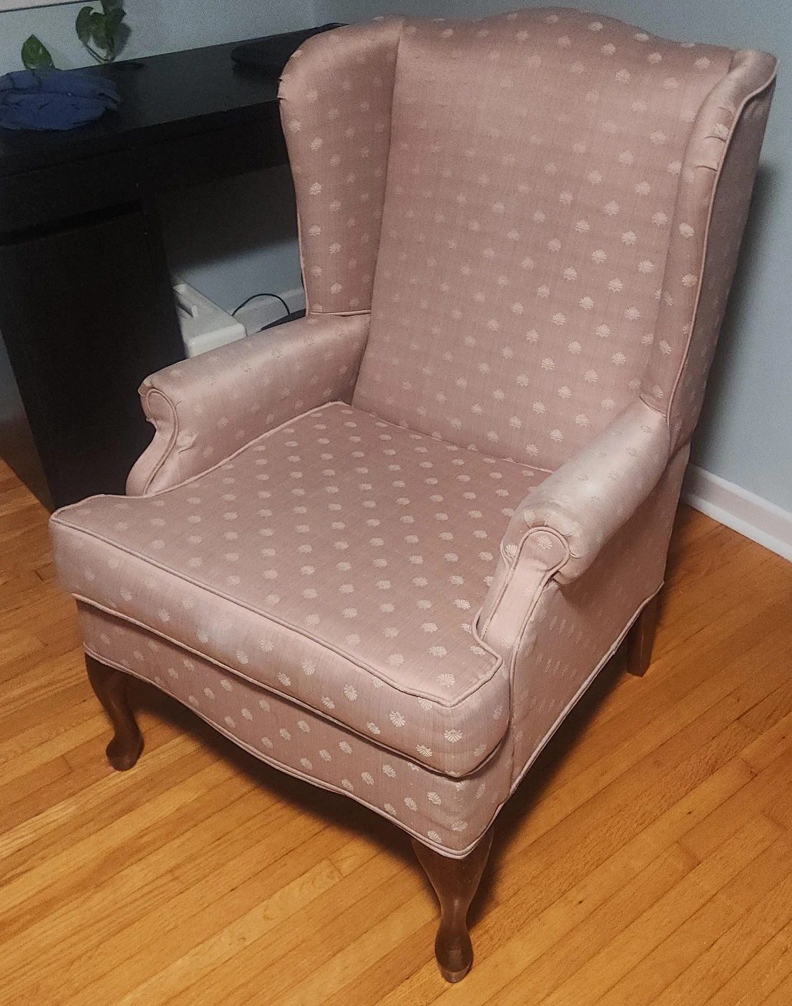 Pink Wingback Accent Chair