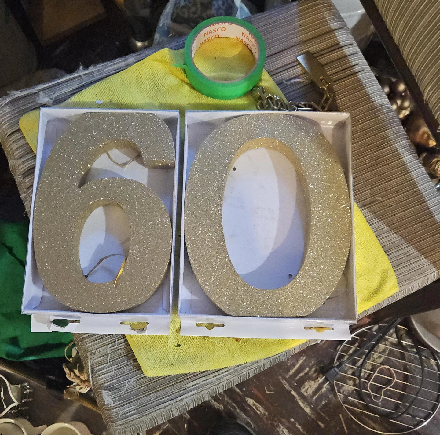 Glitter Number 60 Decorations